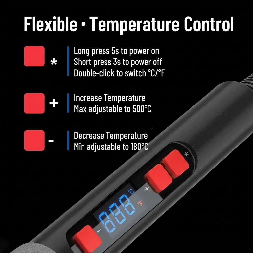 Adjustable Temperature Solderi - Diy Electronics Uk ulasan dan harga