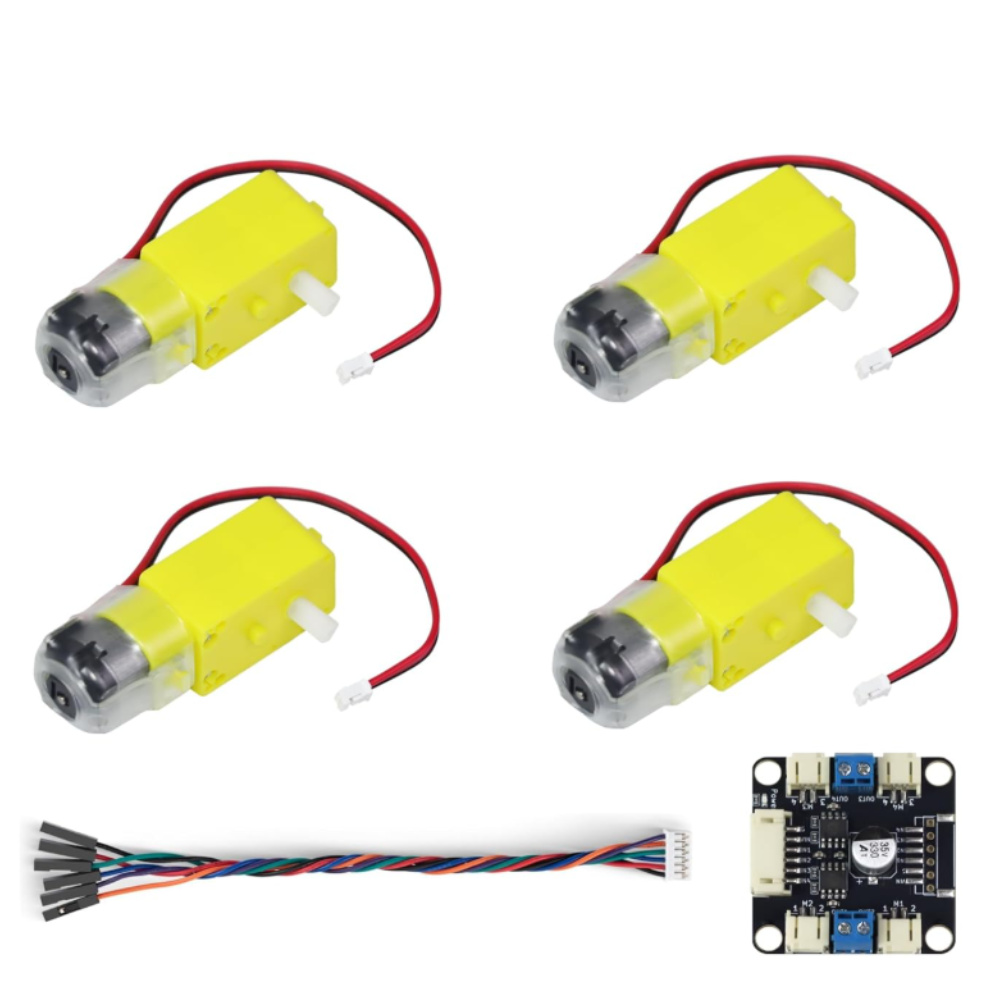 4 TT Motor and Driver Kit 4 DC - L298N Motor Driver ulasan dan harga