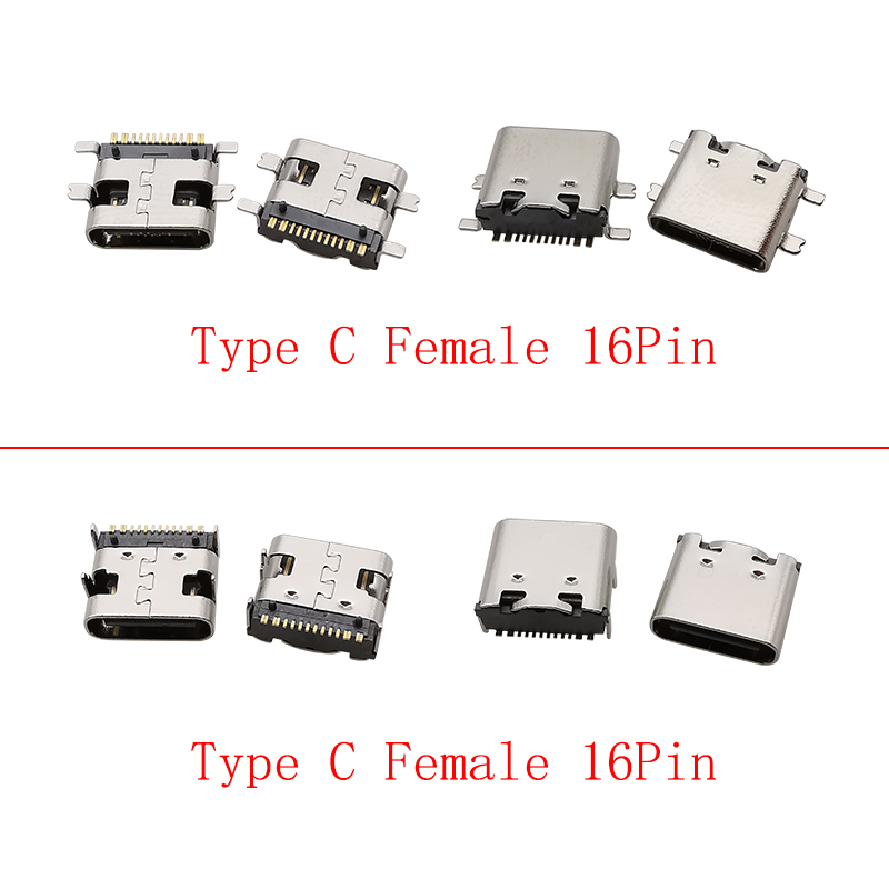 10Pcs USB Type C Female 16 Pin - Smd Solder Paste ulasan dan harga