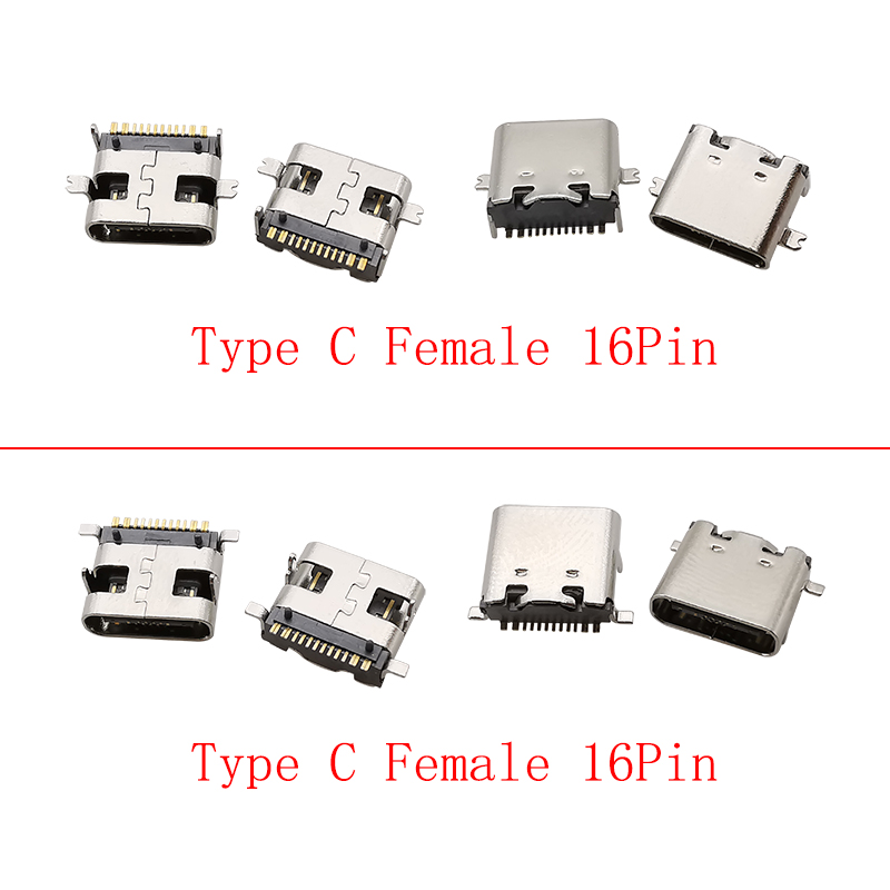 10Pcs USB Type C Female 16 Pin - Smd Solder Paste ulasan dan harga