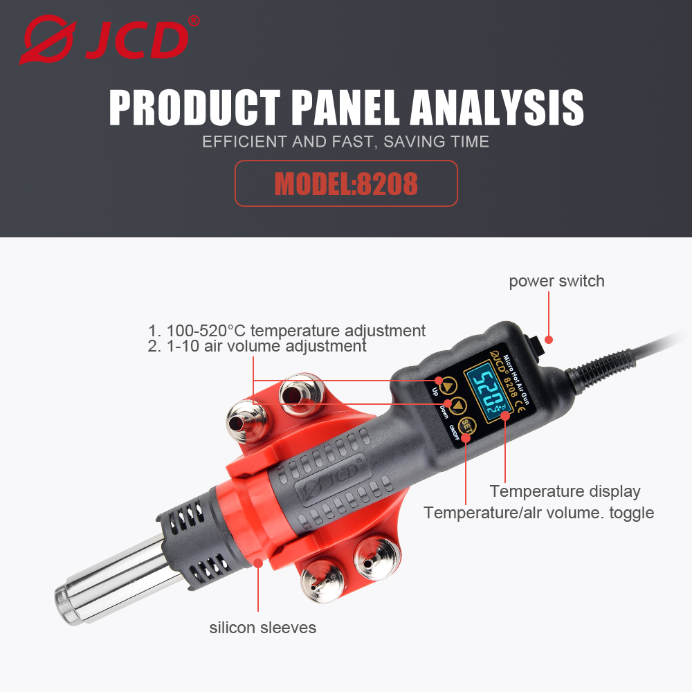JCD 750W Micro Heat Gun Rework - Smd Solder Paste ulasan dan harga